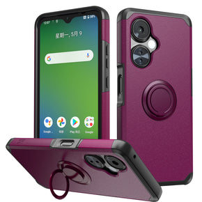 OnePlus Nord N30 5G Tough Slim Hybrid Case (with Built-in Magnetic Plate and Tempered Glass) - Purple