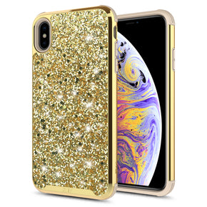 Apple iPhone XS Max ZV FULL DIAMOND HYBRID SERIES CASE - GOLD