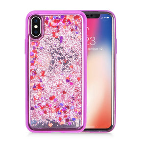 Apple iPhone XS Max ZV Glitter Series Slim Fit Flowing Glitter Case - Pink