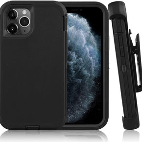 Apple iPhone 13 mini (5.4) Heavy Duty Holster Combo Case - Black / Black