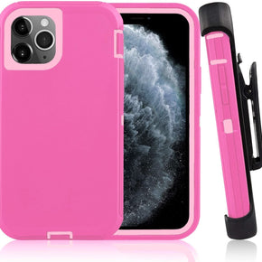 Apple iPhone 13 mini (5.4) Heavy Duty Holster Combo Case - Pink / Light Pink