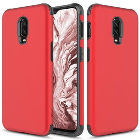 OnePlus 6T SLEEK Dual-Layered Hybrid Case - Red
