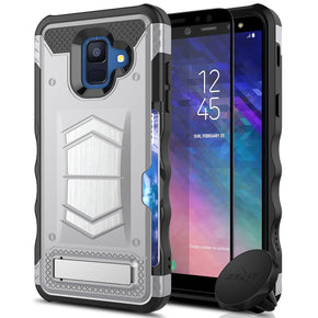 Samsung Galaxy A6 Hybrid Magnetic Kickstand Holster Case Cover