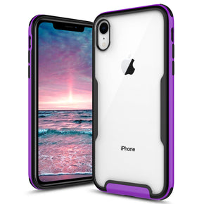 Apple iPhone XR FUSE Series Hybrid Case with Tempered Glass - Mauve / Black
