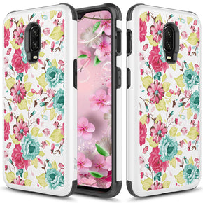 OnePlus 6T SLEEK Design Dual-Layered Hybrid Case - Flowers
