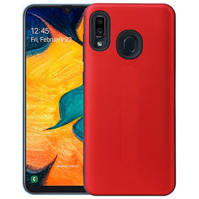 Samsung Galaxy A20 Rubberized Hybrid Case - Red