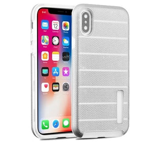 Apple iPhone XS/X Textured Dots Fusion Protector Cover - Silver/Clear