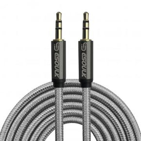 EC31P-AUX 3.5mm Nylon Braided Aux Cable 3M [10FT] - Silver