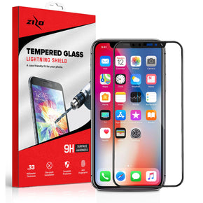 Apple iPhone XS/X Full Edge-to-Edge Lightning Shield 0.33mm Tempered Glass Screen Protector - Black