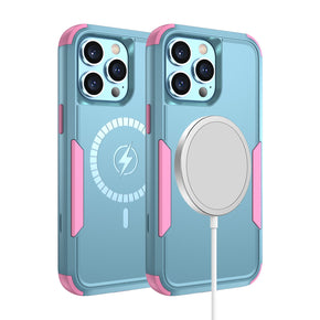 Apple iPhone 14 Plus (6.7) MagSafe Tough Hybrid Case - Teal / Pink