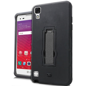 LG Tribute HD LS676 / X Style Tough Hybrid Stand Case - Black