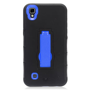 LG Tribute HD LS676 / X Style Hybrid Armor Case with Stand - Black / Blue