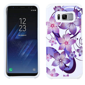 Samsung Galaxy S8 Design Hybrid Case - Purple Hibiscus