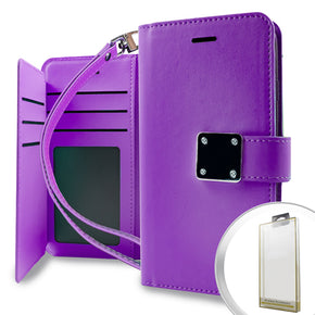 Apple iPhone 8/7 Deluxe Trifold Wallet Case - Purple