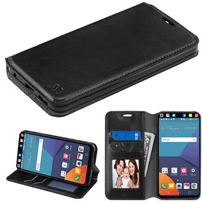 LG V30 Hybrid Black Wallet Case Cover