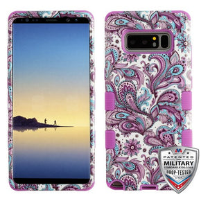 Samsung Galaxy Note 8 TUFF Design Hybrid Case - Purple European Flowers/Electric Purple