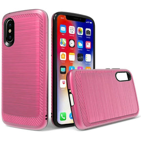 Apple iPhone XR Brushed Hybrid Case - Hot Pink