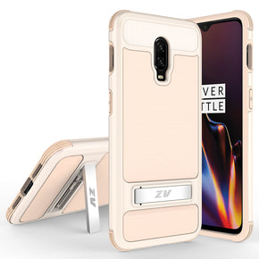 OnePlus 6T ZV Dual-Layered Hybrid Case [with Built-in Kickstand] - Rose Gold