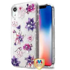 Apple iPhone XR TUFF Full Glitter Hybrid Protector Cover - Purple Stargazers Diamante