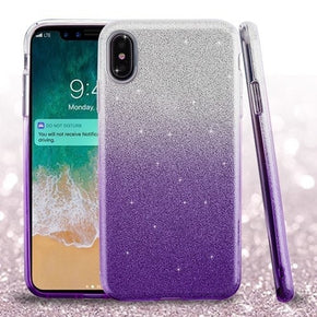 Apple iPhone XS Max Hybrid Protector Cover - Purple Gradient Glitter