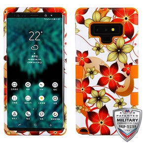 Samsung Galaxy Note 9 TUFF Hybrid Protector Cover - Hibiscus Flower Romance / Orange