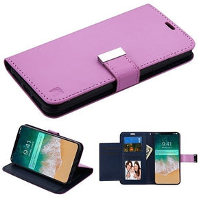 Apple iPhone XS Max PU Leather MyJacket Wallet w/ Extra Card Slots - Purple/Dark Blue