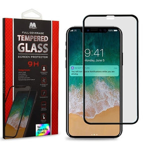 Apple iPhone XS Max Full Coverage Tempered Glass Screen Protector - Black