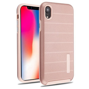 Apple iPhone XR Textured Dots Fusion Protector Cover - Rose Gold/Rose Gold