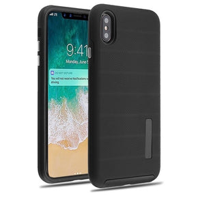 Apple iPhone XS Max Textured Dots Fusion Protector Cover - Black/Black