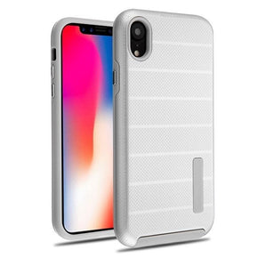 Apple iPhone XR Textured Dots Fusion Protector Cover - Silver/Grey