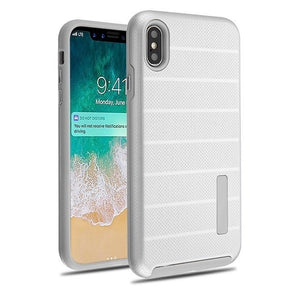 Apple iPhone XS Max Textured Dots Fusion Protector Cover - Silver/Grey