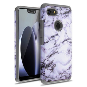 Google Pixel 3 XL Astronoot Protector Cover - White Marbling / Iron Grey