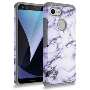 Google Pixel 3 Astronoot Protector Cover - White Marbling / Iron Grey
