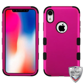 Apple iPhone XR TUFF Series Hybrid Case - Titanium Hot Pink / Black