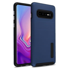 Samsung Galaxy S10 Textured Dots Fusion Protector Cover - Ink Blue/Black