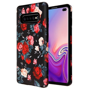 Samsung Galaxy S10 Plus Fuse Hybrid Protector Cover - Roses / Black