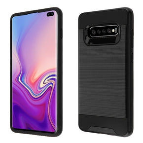 Samsung Galaxy S10 Plus Brushed Hybrid Protector Cover - Black