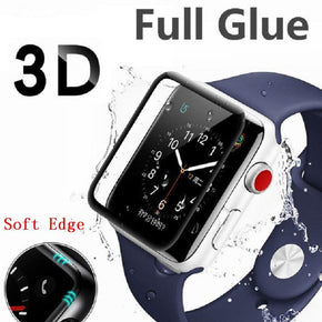 Apple Watch 38mm Tempered Glass Screen Protector (Full Glue) - Black
