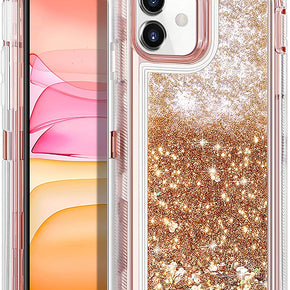 Apple iPhone 11 (6.1) Quicksand Glitter Heavy Duty Hybrid Case - Gold