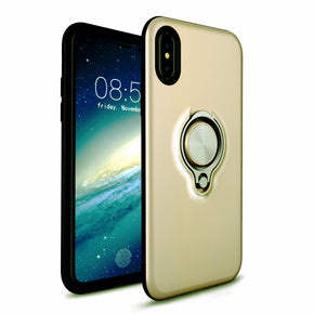 Apple iPhone XS/X Metallic Hybrid Ring Case - Gold