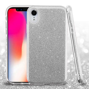 Apple iPhone XR Full Glitter Hybrid Protector Cover - Silver