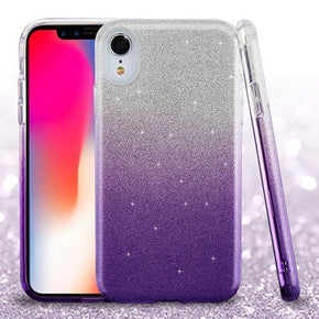 Apple iPhone XR Full Glitter Hybrid Protector Cover - Purple Gradient