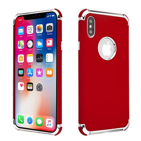 Apple iPhone X / XS Klarion Candy Skin Cover - Electroplating Silver / Red Frosted