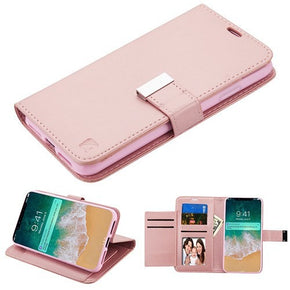Apple iPhone XS Max PU Leather MyJacket Wallet w/ Extra Card Slots - Rose Gold