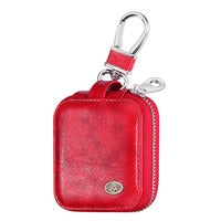Apple AirPods Leather Case with Keychain - Red