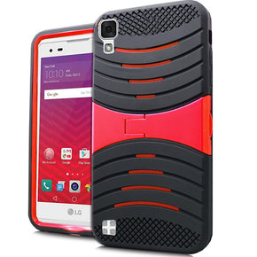 LG Tribute HD LS676 / X Style Armor Stand Case - Red