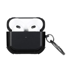 Apple AirPods 3 Protective Hybrid Case (w/ Keychain) - Black / Black