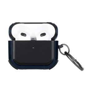 Apple AirPods 3 Protective Hybrid Case (w/ Keychain) - Black / Dark Blue