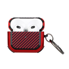 Apple AirPods Pro Carbon Fiber Hybrid Case (w/ Keychain) - Red