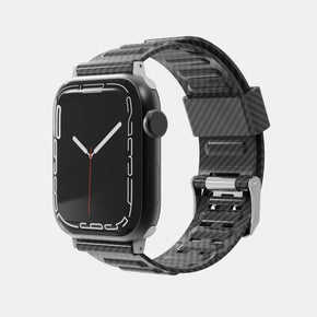Apple Watch 38mm/40mm/41mm Carbon Fiber Premium TPU Watchband - Black